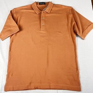 Page & Tuttle New Ribbed Polo Tangerine Short Sleeve Men’s Large